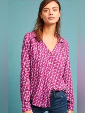 Maeve Printed Blouse in Berry Multi